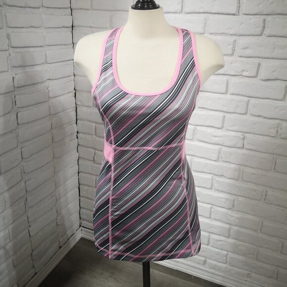 2 / $30.00 - Tek Gear Ladies Size Large Pink Grey Black Racer Back Exercise Top - Picture 1 of 7